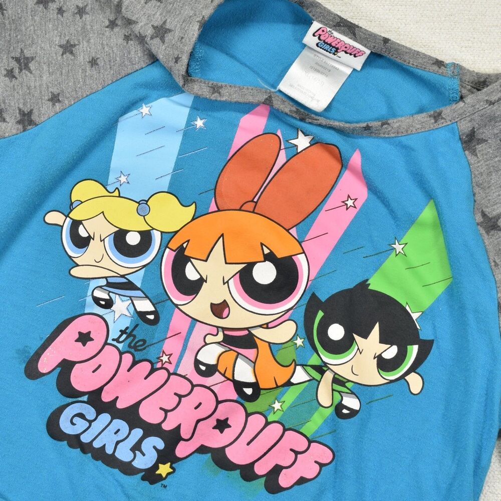 Yth Girls Powerpuff Girls Raglan Shirt XL 14/16 Long Sleeve Cartoon Network